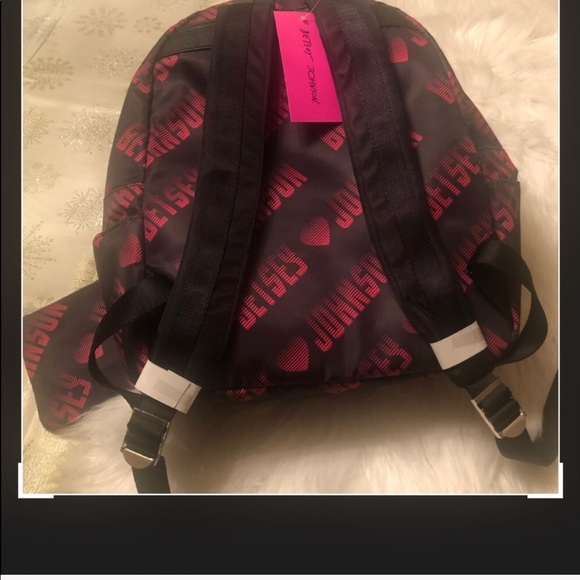 Betsey Johnson Sporty Pink Logo Backpack Women’s OS With Pouch Black/Fuchsia main image 5